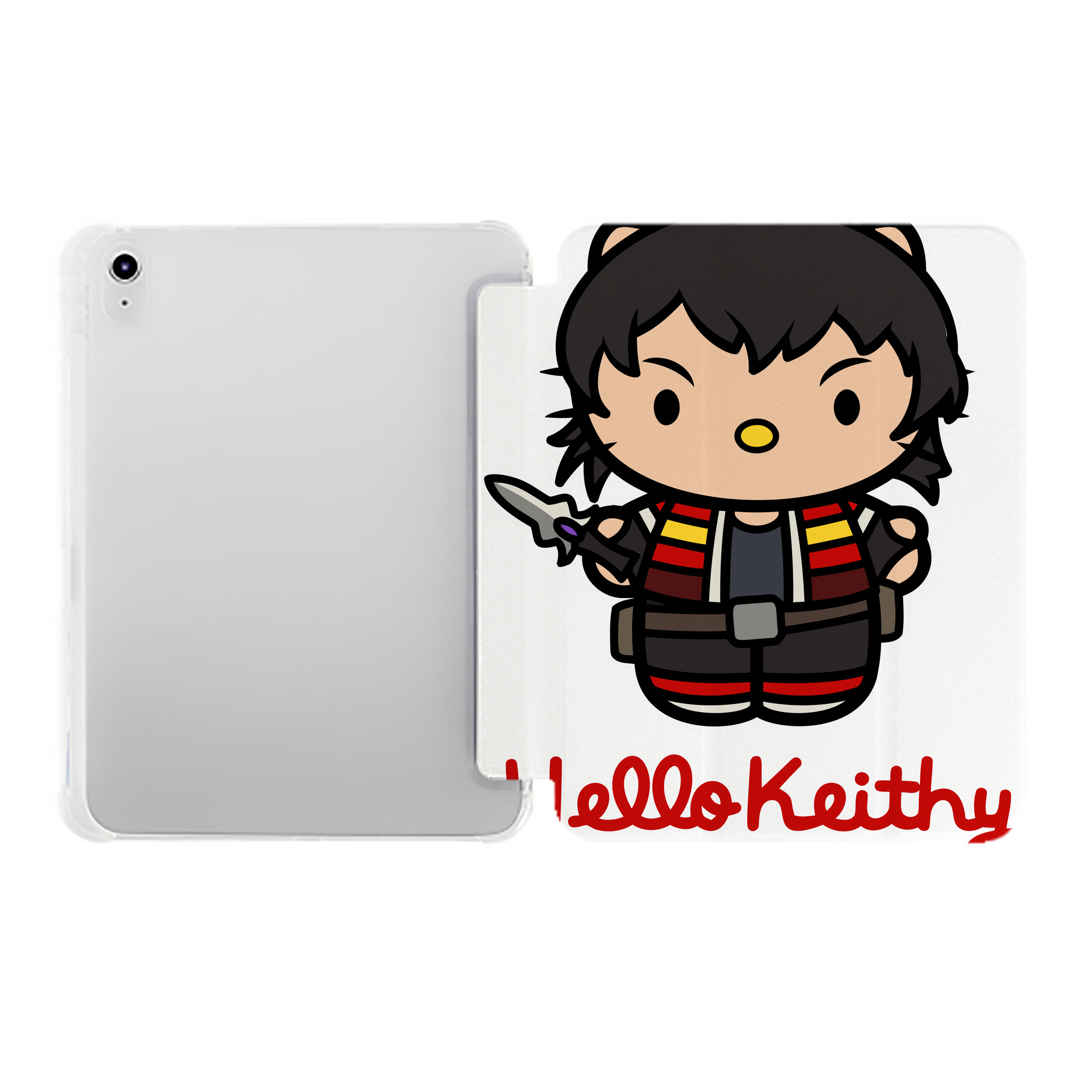 （画像用） Hello Kitty ハローキティ IPad ケース ペン収納付き 三つ折りスタンド PUレザー×シリコン 対応機種9.5/10.5/10.9インチ
